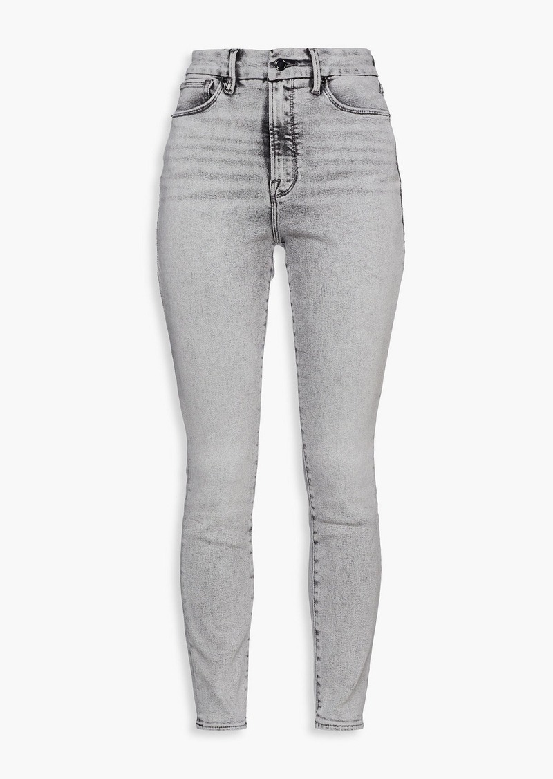 Good American - Good Waist acid-wash high-rise skinny jeans - Gray - 32
