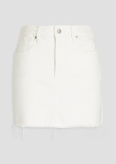 Good American - Good Waist frayed denim mini skirt - White - 34