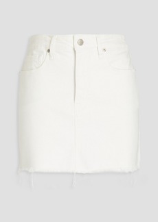 Good American - Good Waist frayed denim mini skirt - White - 30