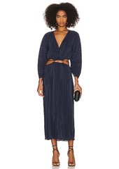 Good American Always Fits Plisse Midi Dress