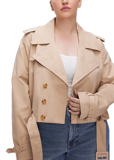Good American Chino Cropped Trench Jacket