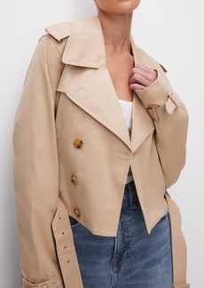 Good American Chino Stretch Cotton Crop Trench Coat