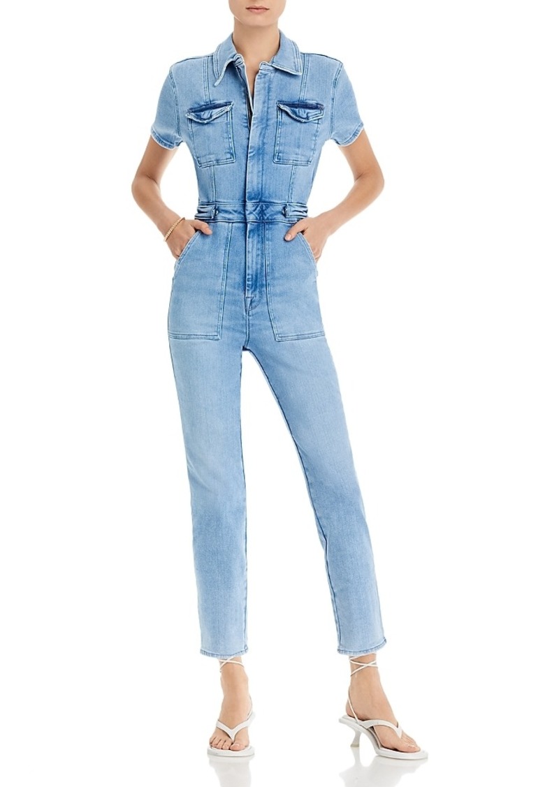 Good American Fit For Success Denim Straight Leg Jumpsuit