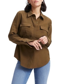 Good American Flap Pocket Button-Up Shirt