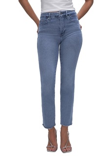 Good American Good Straight High Rise Straight Leg Jeans in Blue 449