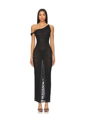 Good American Mesh Twist Maxi Dress