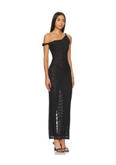 Good American Mesh Twist Maxi Dress