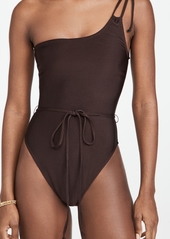 Good American New Shine One Shoulder Swimsuit