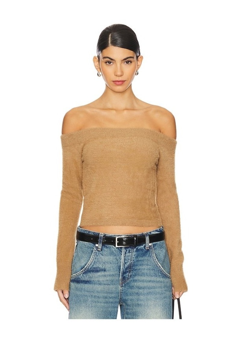 Good American Plush Off Shoulder Top