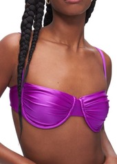 Good American Ruched Underwire Demi Cup Bikini Top