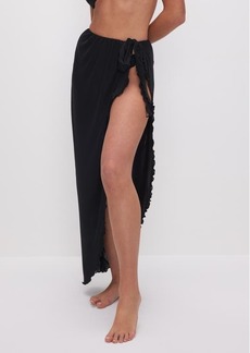 Good American Side Tie Mesh Cover-Up Skirt