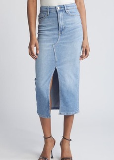 Good American Slit Front Denim Midi Skirt
