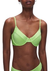 Good American Sparkle Underwire Demi Bikini Top