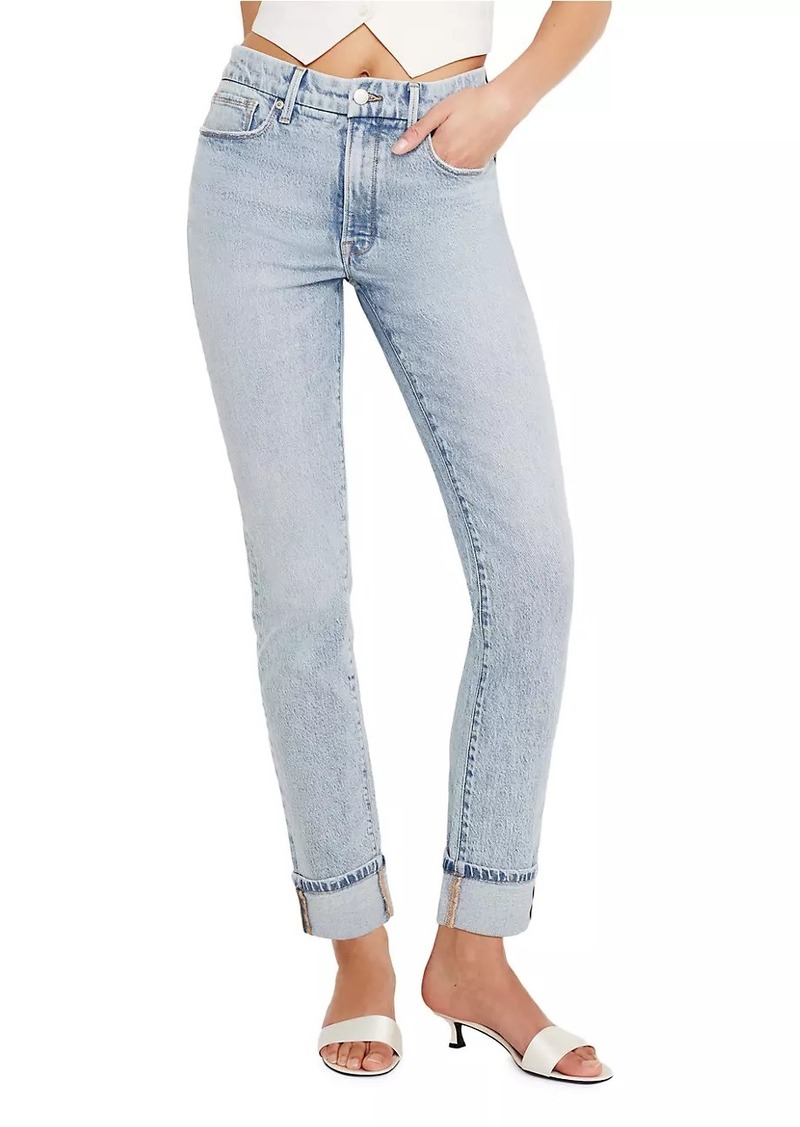 Good American Good Classic Cuffed Jeans