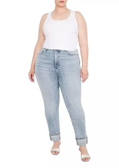 Good American Good Classic Cuffed Jeans