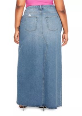 Good American Good Ease Denim Maxi Skirt