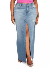 Good American Good Ease Denim Maxi Skirt