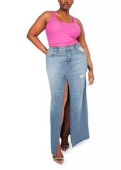 Good American Good Ease Denim Maxi Skirt