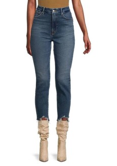Good American Good Legs Cigarette Mid Rise Cropped Jeans