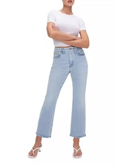 Good American Good Legs Cropped Mini Boot-Cut Jeans