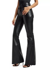 Good American Good Legs Flared Faux Leather Pants
