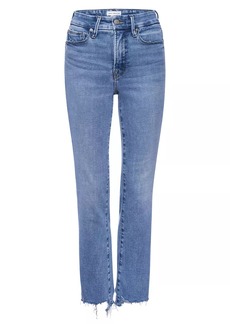 Good American Good Legs High-Rise Stretch Straight Ankle Jeans