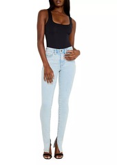 Good American Good Legs Side-Slit Skinny Jeans