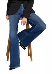 Good American Good Skate Mid-Rise Stretch Wide-Leg Jeans