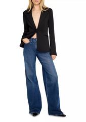 Good American Good Skate Mid-Rise Stretch Wide-Leg Jeans