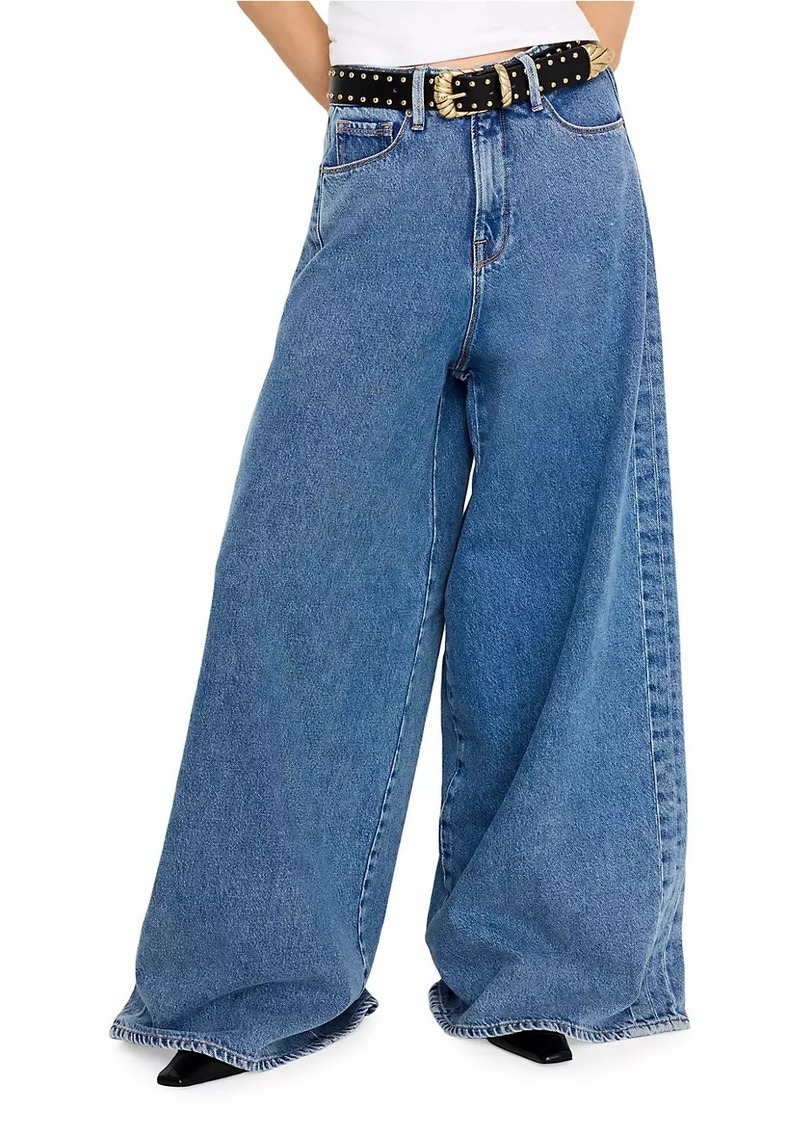 Good American Paneled Wide-Leg Jeans