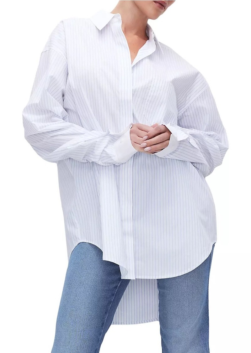 Good American Pinstriped Poplin Good Shirt