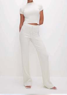 Good American Ribbed Terry Flared Pants In Cloud White