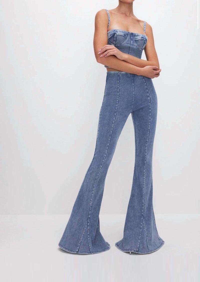 Good American Soft Sculpt Extreme Flare Jeans In Blue