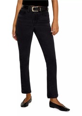 Good American Soft Tech Good Legs High-Rise Straight-Leg Jeans