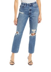 Good American Good Vintage Ripped Ankle Straight Leg Jeans in Blue484 at Nordstrom