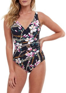 Gottex Amalfi Coast Floral Wrap-Effect One-Piece Swimsuit
