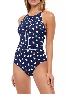 Gottex Feather-Print One-Piece Swimsuit