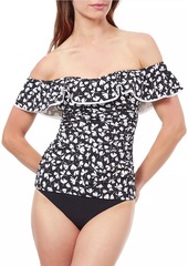 Gottex Floral Off-The-Shoulder Tankini Top