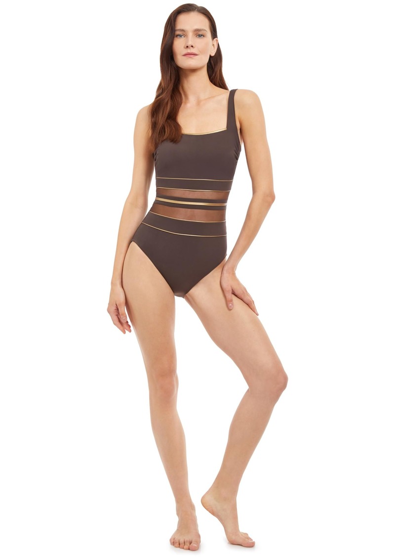 Gottex Women's Standard Onyx Square Neck One Piece Swimsuit