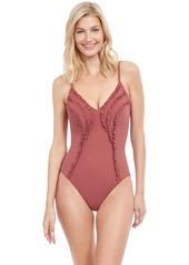 Gottex Women's Standard Queen of Paradise V-Neck One Piece Rose TAUP