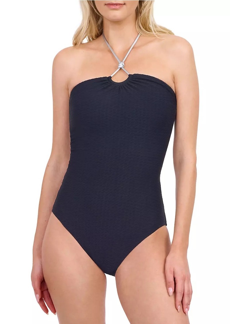 Gottex Harbourside Knotted Bandeau Halter One-Piece Swimsuit