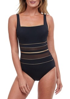 Gottex Onyx Striped One-Piece Swimsuit