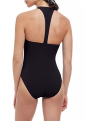 Gottex Quarter-Zip One-Piece Swimsuit