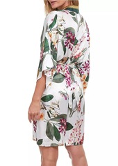 Gottex Sardinia Belted Satin Kimono Dress
