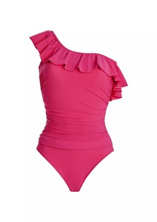 Gottex Tutti Frutti Ruffled One-Shoulder One-Piece Swimsuit