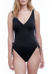 Gottex V-Neck Ruched One-Piece Swimsuit