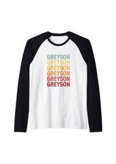 Greyson Name Personalized Vintage Retro Birthday Raglan Baseball Tee