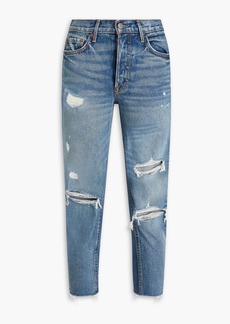 GRLFRND - Karolina Petite distressed high-rise slim-leg jeans - Blue - 23