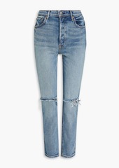 GRLFRND - Karolina distressed high-rise slim-leg jeans - Blue - 25