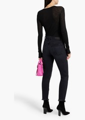 GRLFRND - Distressed high-rise skinny jeans - Black - 24